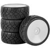 KEEDA RC Auto Pneumatici in gomma e plastica da 65 mm per auto da corsa 1/10 RC modello Auto On Road Touring Car (C, bianco)