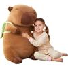 nerd hunters Capybara Peluche XXL 100 cm - Grande morbido peluche Kapibara 3 in 1 cuscino e decorazione - gigante peluche per bambini e adulti (Capibara con Tartaruga)