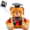 JABECODIFA Regalo Laurea per lei Orsacchiotto Personalizzato con Foto Testo, Orsetto di Peluche con Cappello Laurea come Regali Personalizzati per lui Regalo Laurea per lei (20cm)