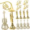 Toyvian 15pezzi Addobbi Albero Di Natale Strumenti Musicali Decorativi in Miniatura Per Ghirlande e Decorazioni Natalizie Con Violino Corno Dritto e Corno Curvo Accessori Te Per Festa Nata