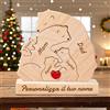WINSD Puzzle Personalizzato con Famiglia di Orsi In Legno con 2-7 nomi Animali Sculture Artistico Regalo per la Casa per Compleanno Anniversario Famiglia Festa Della Mamma (Orso 2)