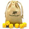 Waldfelsen Dadi da gioco, 6 pezzi, giallo, acrilico, cubi, 16mm, set di accessori da gioco con sacchetto di stoffa