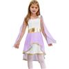CHICTRY Costume da Imperatrice Imperiale per Bambina Abito da Dea Greca Costume da Athena Senza Maniche con Corona d'alloro Toga Olimpica Cosplay Carnevale Lanvanda 7-8 anni