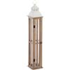 Bizzotto Yes Lanterna Alta colore Bianco e Legno Naturale cm.15,5x15,5 h.87