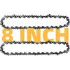 Fifchall 8 Inch Chainsaw Chain 3/8 LP Pitch .050 Gauge 33 Drive Links, 8 Inch Replacement Pole Saw Chains Compatible for Sun Joe SWJ800E SWJ806E, Chicago, Portland 62896, Greenworks, Oregon S33-2 Pack