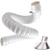LCUVIMPEX Tubo flessibile articolato, Saldatura for incisione laser del tubo flessibile di aspirazione dei fumi con braccio for cappuccio, bianco nero, dimensioni multiple(Wh(l 1.5m/4.9ft),Id 160MM/6 2/7 In)