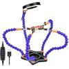 LEAHY La terza mano 5PC Braccia Flessibili Saldatura Aiutando Le Mani 3X Lente di Ingrandimento Lampada Da Tavolo Stazione di Clip Strumento di Saldatura Del Basamento FAI DA TE (Color : STAR5L-BE9, Size