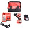Milwaukee 3601-21P 18 V batteria agli ioni di litio brushless cordless 1/2 Compact Drill/Driver Kit con batteria 2.0 Ah, caricabatterie e borsa degli attrezzi
