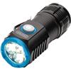 Draper 24258 Torcia tascabile ricaricabile a LED, 3 x 8 W, 1800 lumen, cavo USB-C in dotazione