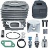 DORFEY Kit marmitta di scarico, pistone e cilindro da 47 mm, adatto for H-u-s-q-v-a-r-n=a 357 359, guarnizione del filtro del carburante, bullone del cuscinetto, parte della motosega.