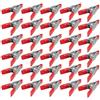 Wideskall® 5,1 cm pollici mini metal clip a molla morsetti W/rosso in gomma, TSC47, pacco da 30