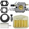 UHESWQ Misura for Jonsered CS 2141 2145 2150 2147 2149 2151 2152 Motosega di Ricambio di Un Tipo di Linea Carburatore Carb Aria Filtro Del Carburante Kit Guarnizioni