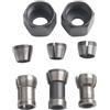 Linnkyfloa Set di mandrini a pinza da 6 mm, 6,35 mm, 8 mm, per macchine per incisione e rifilatura, accessori per router elettrici, in acciaio al carbonio per rettifica boccole divise (6 pezzi)