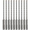 Sabre Tools 10-Pack SDS Plus 3/16'' x 6'' Punte Tassellatore Professionali, Carbide Tipped for Brick, Stone and Concrete