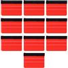 ANKROYU Professional Wrap Squeegee 10 pezzi raschietto per auto antigraffio per installazione di pellicole per oscuramento vetri automobilistici riparazione elettronica kit raschie (Rossa)
