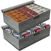 PINGMIC Organizer per Cassetti e Calzini, Confezione da 2 Con Coperchio, 30 Scomparti, Pieghevole, per Armadio, Biancheria Intima, Reggiseni, Fazzoletti