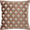 Paoletti Ledbury Fodera Per Cuscino - Copripiumino in Velluto Jacquard Geometrico (Zenzero/Grigio - 45x45cm)