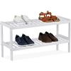 Relaxdays Scarpiera, HxLxP: 33 x 70 x 26 cm, bambù, 2 Ripiani, per 6 Paia di Scarpe, scarpaio