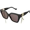 Gucci Occhiali da Sole GG1023S Black/Dark Brown Gold Chain 54/17/140 donna