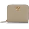Pinko Taylor Zip Around Vitello Seta, Accessori da viaggio- Portafogli Donna, I68q_noce-antique Gold, 13