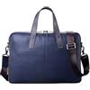 BENFLK Valigetta ventiquattrore da uomo business per computer portatile con tasca per iPad minimal borse e borse a tracolla blu fatto a mano in vera pelle borsa messenger bag uomo, Blu