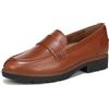 Vionic Cleo Loafer, Mocassino Donna, Pelle di Vacchetta Marrone Chiaro, 43 EU Larga
