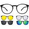Ultem THEMA U-220 Colore M04 BLU OPACO - Fronte Ø 50 mm. Montatura per occhiali da vista e sole + 4 CLIPON Linea "99 John St NYC" UNISEX