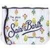 Saint Barth MC2 Borsa Pochette Aline Righe Rosa Stampa floreale Dimensioni: 20 x 14,5 x 7 cm