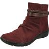 Clarks Stivaletti da donna con treccia dettagliata Cora BraidBoot, Rosso bordeaux., 39 EU