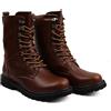 ENWIND Stivali Militari in Pelle da Uomo Stringati Stivali da Trekking Leggero,Marrone,43 EU