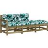 vidaXL Set Divani da Giardino 3pz con Cuscini Legno Impregnato di Pino