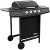 vidaXL Griglia Barbecue a Gas con 4 Bruciatori Nera