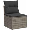 vidaXL Sedia Giardino Senza Braccioli con Cuscini Grigio in Polyrattan