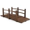COSTWAY Ponte da Giardino in Legno di Abete 170 cm, Ponticello Decorativo con Ringhiere di Sicurezza, per Giardino Cortile e Fattoria, 171x76,5x58,5cm, Portata 180 kg