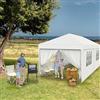 UISEBRT Gazebo da giardino, 3 x 6 m, con 6 pareti laterali, impermeabile, resistente ai raggi UV, per giardino, feste, matrimoni, bianco