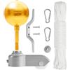 Brubaker Set per la Riparazione Asta della Bandiera - Set di Accessori incl. Punta a Sfera Oro, Corda, Moschettone, Tacchetta, Topo in Alluminio con Carrucola, Viti e Dado