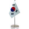 QSUM Bandiera da tavolo in Corea del Sud, 22,9 x 15,2 cm, con base in acciaio inossidabile e asta regolabile