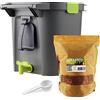 WormBox Bokashi Comfort 14 Litri, compostiera organica di alta qualità con compattatore e attivatore di fermentazione 1 kg | Kit Completo