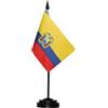 Anley Ecuador Deluxe Desk Flag Set - 15,2x10,2 cm in miniatura bandiera ecuadoriana da scrivania con asta solida da 30,5 cm - resistente allo sbiadimento - base nera e parte superiore a lancia