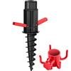KESSER® Supporto per ombrellone Ancoraggio a Terra Manicotto a Vite con Maniglie Pieghevole incl. Gancio per Appendere - Puntale di Terra Flessibile per la Spiaggia o la Terra, Nero/Rosso