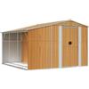 vidaXL Capanno Giardino Marrone Chiaro 277x279x179 cm Acciaio Zincato