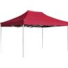vidaXL Gazebo Pieghevole Classico Elegante Impermeabile Tenda Party Eventi Tendone da Giardino in Lega Alluminio Tessuto Oxfort PVC 4,5x3m Rosso Vino