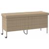 vidaXL Contenitore da Giardino con Ruote Beige 160x55x75 cm Polyrattan, portaoggetti da Giardino, Contenitore Cuscino da Giardino, Mobile da Giardino