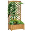 Outsunny Letto per Orto Rialzato da Esterno con Grigliato, Fioriera da Esterno con Fori di Drenaggio in Legno di Abete, per Fiori e Verdure, per Giardino e Balcone, 90x45x180 cm, Giallo