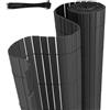 Jaxguom Tappetino frangivista in PVC, 80 x 1000 cm, con fascette, lamelle rinforzate, struttura a W, resistente alle intemperie, per balcone, giardino e terrazza, antracite
