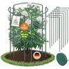 TTL GARDEN Supporto per arbusti, 100 cm x 40 cm, set da 6 pezzi + velcro, supporto per piante in acciaio inossidabile rivestito in plastica, supporto per piante, supporto per fiori, ortensie, rose