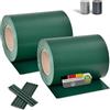 Juskys Strisce frangivista in PVC per recinzioni a Doppia Barra Set da 2-2 Rotoli da 35m x 19cm - 60 Clip di Fissaggio - Pellicola frangivista frangivento - Verde