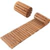 RELAX4LIFE Sentiero da Giardino in Legno di Abete, Sentiero Curvo Composto da 42 Pezzi di Legno, Sentiero Impermeabile Marrone Chiaro, Ideale per Terrazza, Campeggio, Balcone, Parco, 245 x 43 x 2 CM