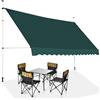GYMAX Tenda da Sole a Bracci Regolabile in Altezza, Tenda da Sole con Manovella per Balcone, Tenda Impermeabile e Resistente al Sole, Altezza Regolabile da 2M a 3M, per Finestra (Verde, 300 CM)