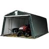 TOOLPORT Tendone Garage 3,3 x 6,2 m verde scuro, Costruzione Stabile in Acciaio con Telo PE Garage per Bicicletta